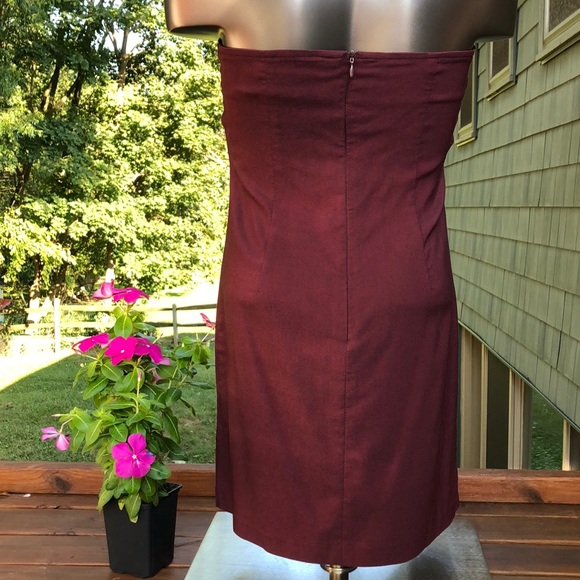 Burgundy strapless dress size 6 CDC Petites Caren - Picture 10 of 11